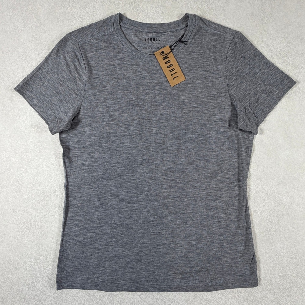 NOBULL Womens Short Sleeve Training Tee Heather Gray Activewear T-Shirt Medium